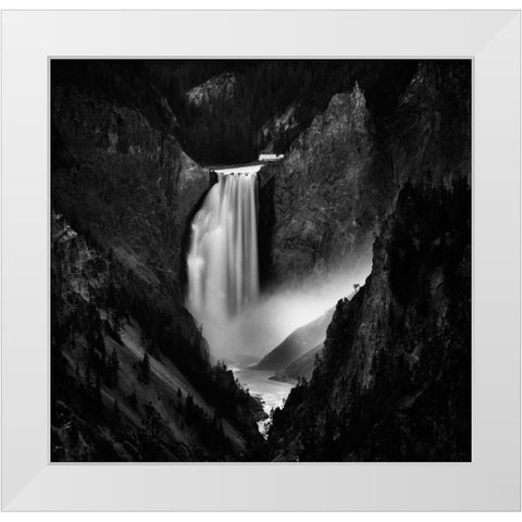 Falling Rivers White Modern Wood Framed Art Print by Depaepe, Yvette