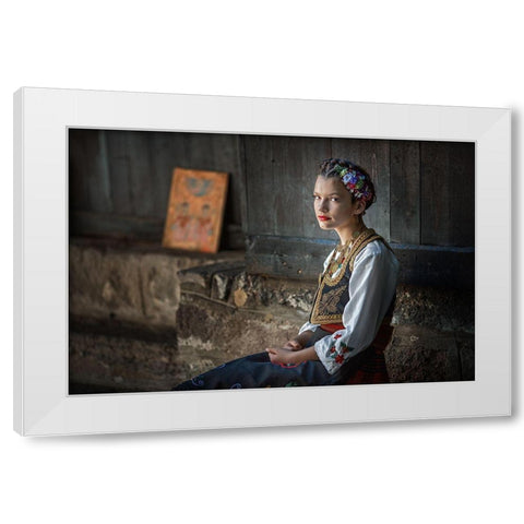 Serbian  Beauty White Modern Wood Framed Art Print by Jordanski, Goran