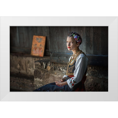 Serbian  Beauty White Modern Wood Framed Art Print by Jordanski, Goran