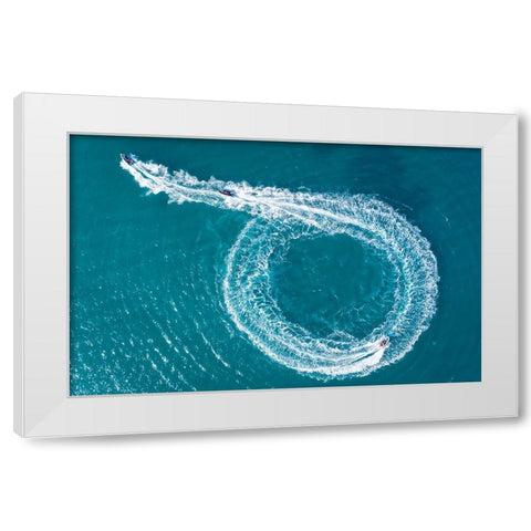 Catch Me If You Can White Modern Wood Framed Art Print by Meirovich, Ido