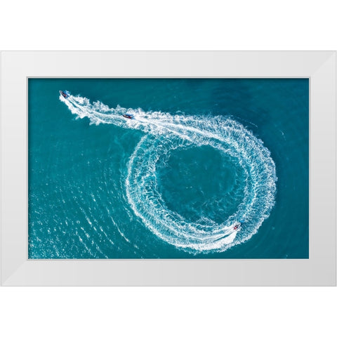 Catch Me If You Can White Modern Wood Framed Art Print by Meirovich, Ido