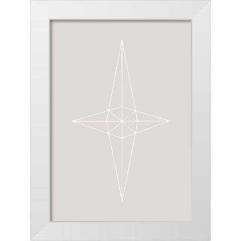 Grid Star Grey White Modern Wood Framed Art Print by 1x Studio II