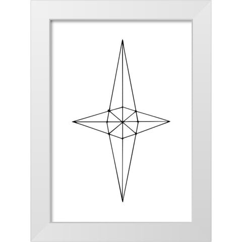 Grid Star White White Modern Wood Framed Art Print by 1x Studio II