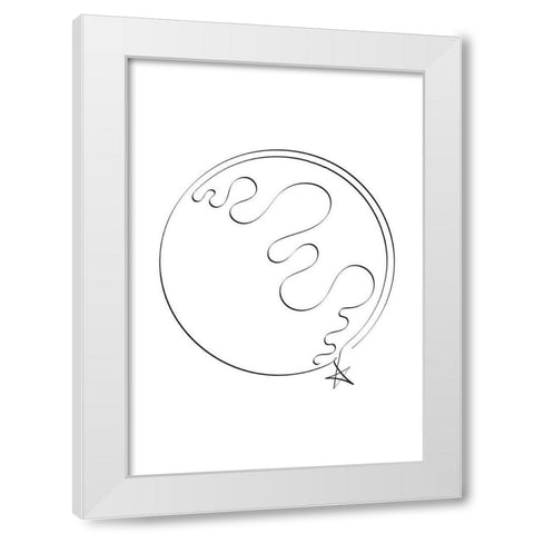 Earth Caligraphy White Modern Wood Framed Art Print by 1x Studio II