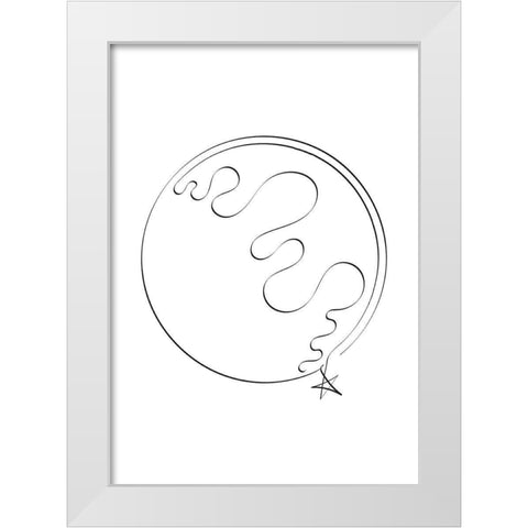 Earth Caligraphy White Modern Wood Framed Art Print by 1x Studio II