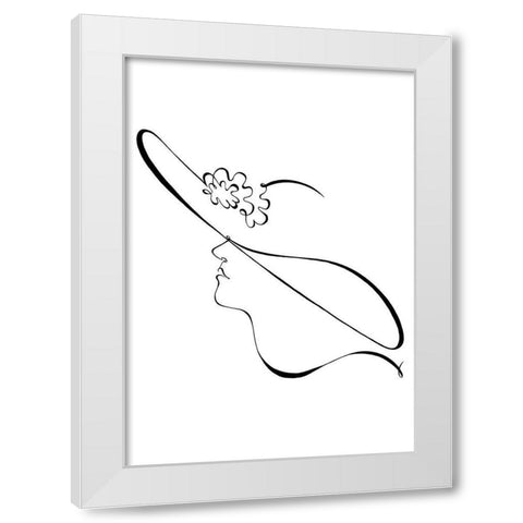 The Hat White Modern Wood Framed Art Print by 1x Studio II
