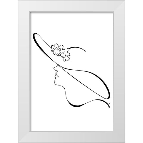 The Hat White Modern Wood Framed Art Print by 1x Studio II