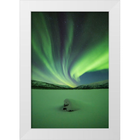 Branching Lights White Modern Wood Framed Art Print by Mikelborg, Niklas