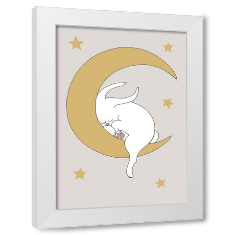 The Rabbit White Modern Wood Framed Art Print by 1x Studio II