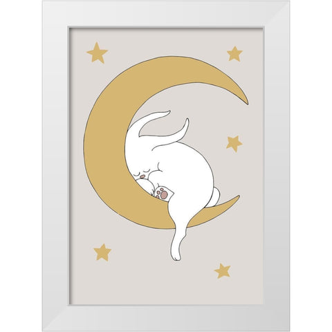 The Rabbit White Modern Wood Framed Art Print by 1x Studio II