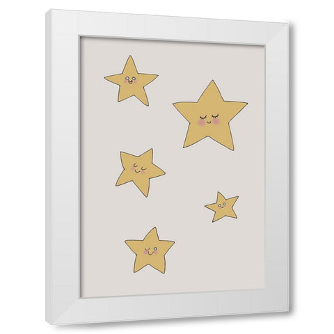 Stars White Modern Wood Framed Art Print by 1x Studio II