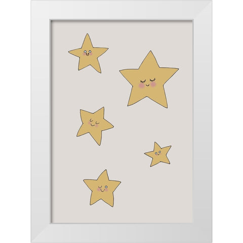Stars White Modern Wood Framed Art Print by 1x Studio II