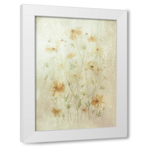 Yellow Cosmos White Modern Wood Framed Art Print by Zhou, Fangping
