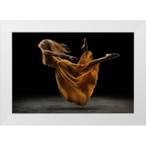 Flying Free White Modern Wood Framed Art Print by Kisworo, Sebastian