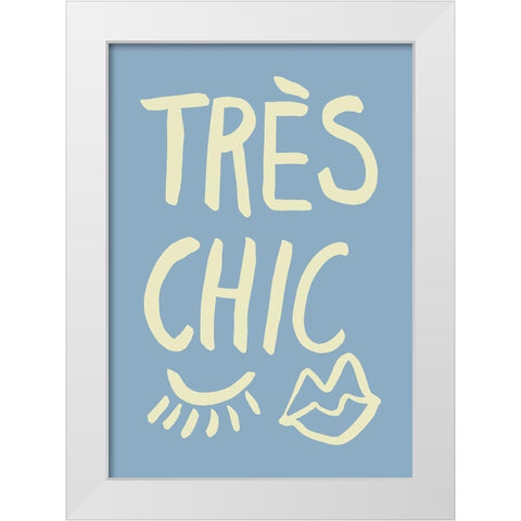TrAus Chic Blue White Modern Wood Framed Art Print by 1x Studio