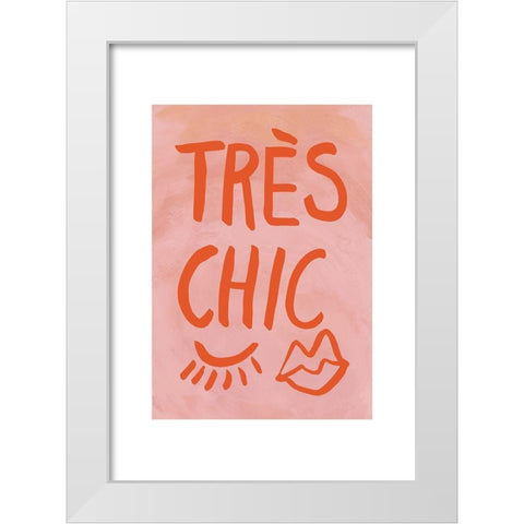 Traus Chic Pink Frame White Modern Wood Framed Art Print by 1x Studio