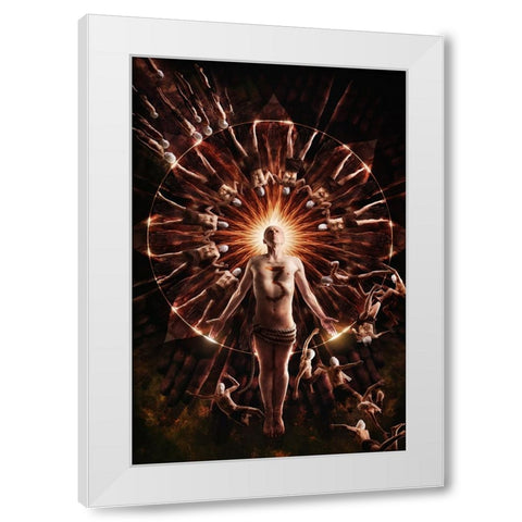 Circumference White Modern Wood Framed Art Print by Kiciak, Christophe