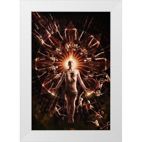 Circumference White Modern Wood Framed Art Print by Kiciak, Christophe