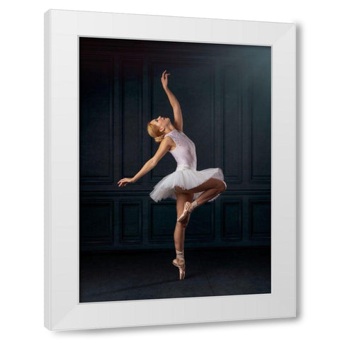 The Ballerina White Modern Wood Framed Art Print by O Mahony, Kieran