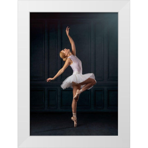 The Ballerina White Modern Wood Framed Art Print by O Mahony, Kieran