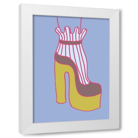 Yellow Heel 01 White Modern Wood Framed Art Print by 1x Studio