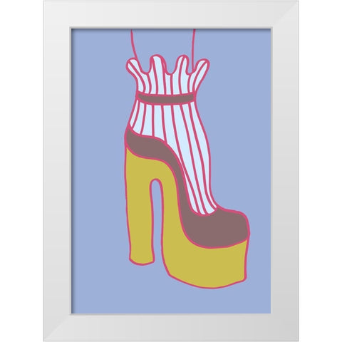 Yellow Heel 01 White Modern Wood Framed Art Print by 1x Studio