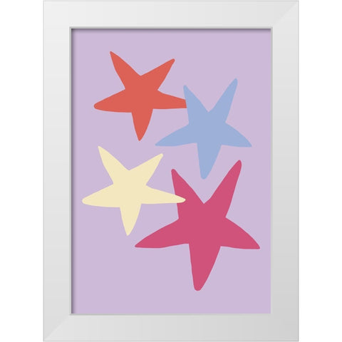 Four Stars 01 White Modern Wood Framed Art Print by 1x Studio