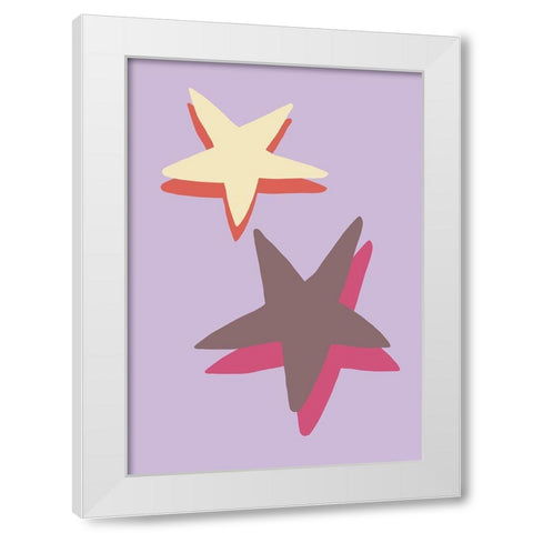 Lilac Star White Modern Wood Framed Art Print by 1x Studio