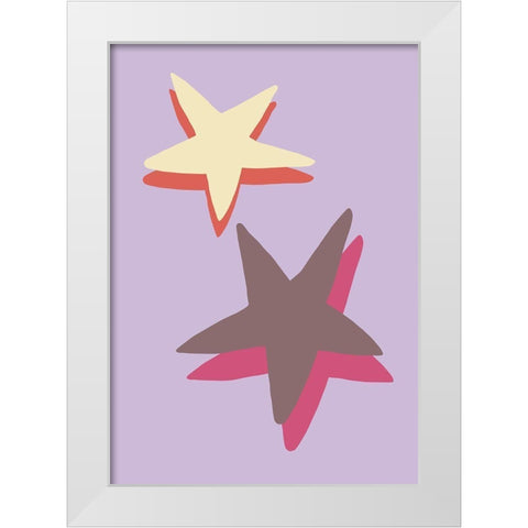 Lilac Star White Modern Wood Framed Art Print by 1x Studio