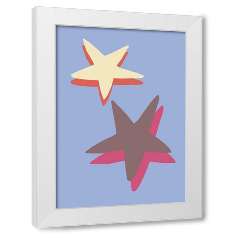 Blue Star White Modern Wood Framed Art Print by 1x Studio