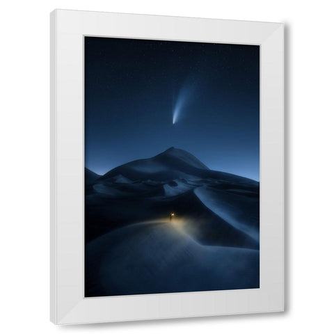 The Night The Comet Came White Modern Wood Framed Art Print by Zao, Yanming