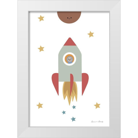 Solar Rocket White Modern Wood Framed Art Print by 1x Studio II