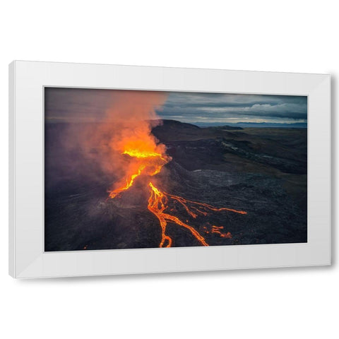 Midnight At The Devila??S Kitchen White Modern Wood Framed Art Print by R. Nebelski, Rafal