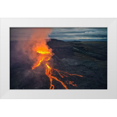 Midnight At The Devila??S Kitchen White Modern Wood Framed Art Print by R. Nebelski, Rafal
