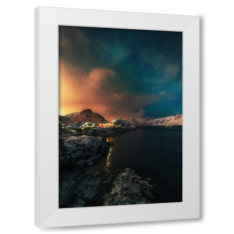 Between Two Worlds White Modern Wood Framed Art Print by Venier, Giovanni