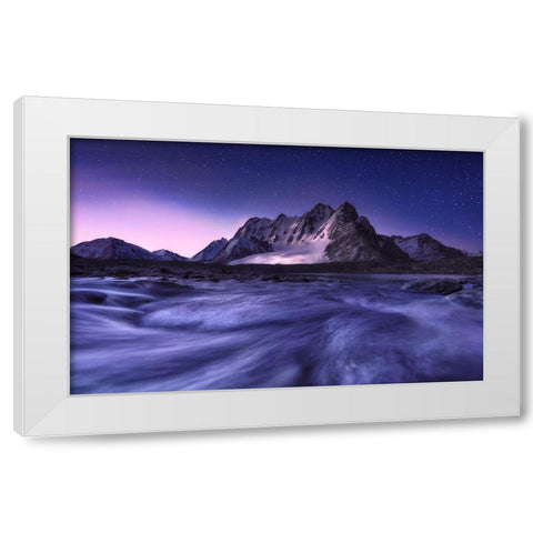 Blues Of Bogda Mountain White Modern Wood Framed Art Print by Hao, Damon