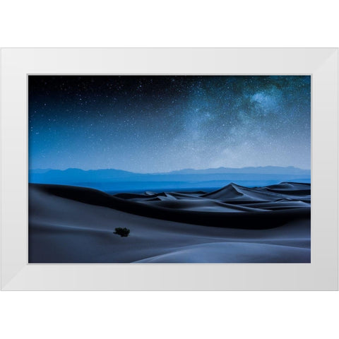 Desert Galaxy White Modern Wood Framed Art Print by Fotouhi, Mohammad
