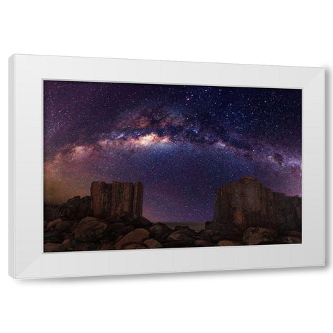 Gate To Heaven White Modern Wood Framed Art Print by Wolongshan