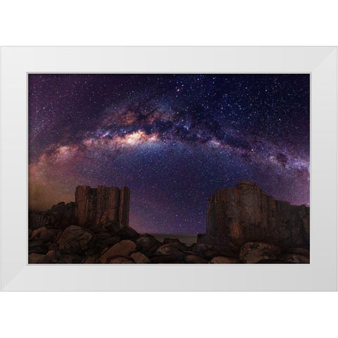 Gate To Heaven White Modern Wood Framed Art Print by Wolongshan