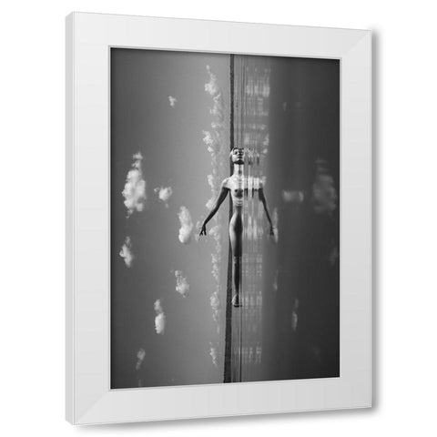 Through Clouds And Space White Modern Wood Framed Art Print by Faletkin, Mikhail