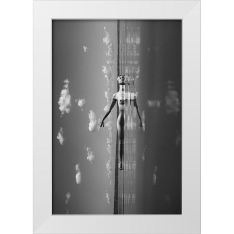 Through Clouds And Space White Modern Wood Framed Art Print by Faletkin, Mikhail