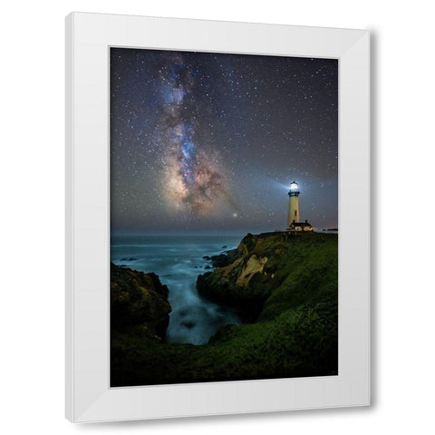 Lighting Up The Milky Way White Modern Wood Framed Art Print by Li, Sophia