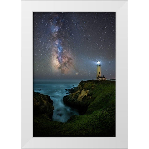 Lighting Up The Milky Way White Modern Wood Framed Art Print by Li, Sophia
