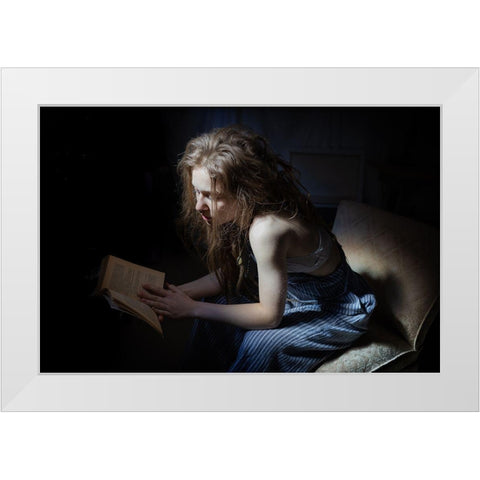 La Liseuse White Modern Wood Framed Art Print by Bouchard, Christian