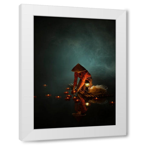 Candle Of Eternity White Modern Wood Framed Art Print by octavandy