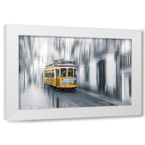 Lisboa White Modern Wood Framed Art Print by Reichelt, Dieter