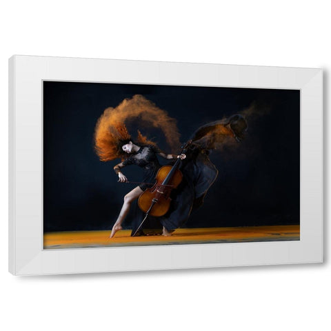 The Color Of My Music White Modern Wood Framed Art Print by Suhardjo, Lisdiyanto