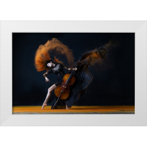 The Color Of My Music White Modern Wood Framed Art Print by Suhardjo, Lisdiyanto