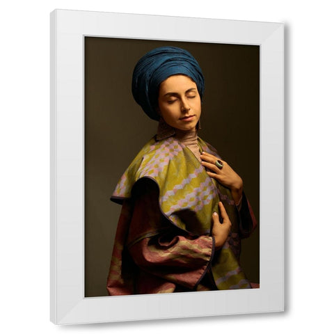 Padme White Modern Wood Framed Art Print by Shiki, Shizuo