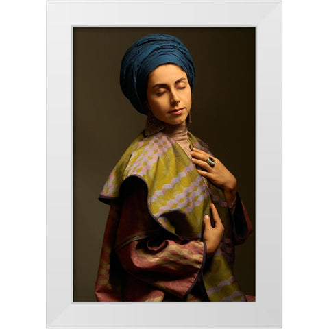 Padme White Modern Wood Framed Art Print by Shiki, Shizuo